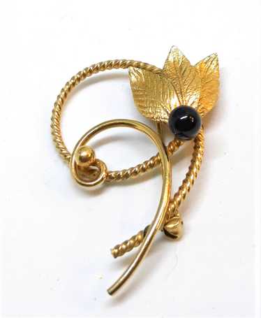 14 Carat Gold Filled Floral Vintage Brooch - image 1