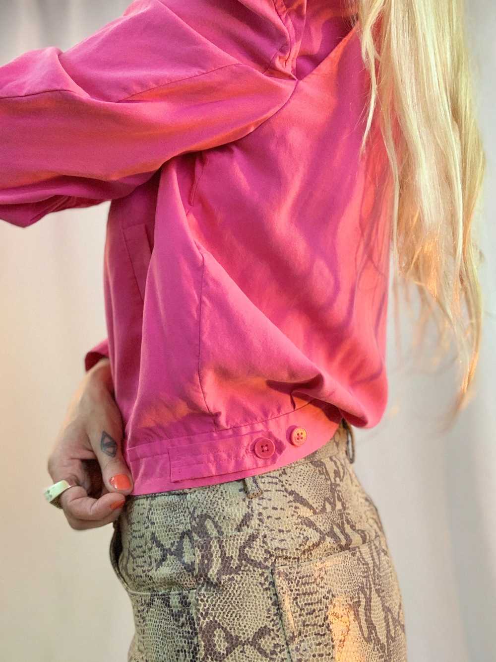 Pink silk puff sleeve jacket - image 5