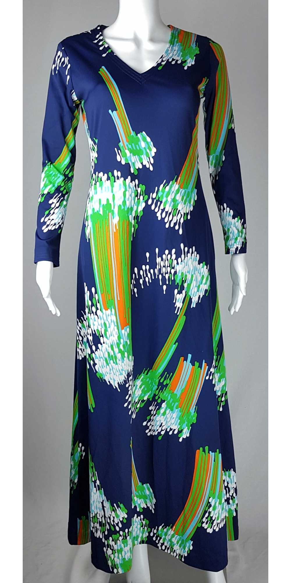 Vintage 70's | Rare! Lanvin Abstract Maxi Dress - image 2