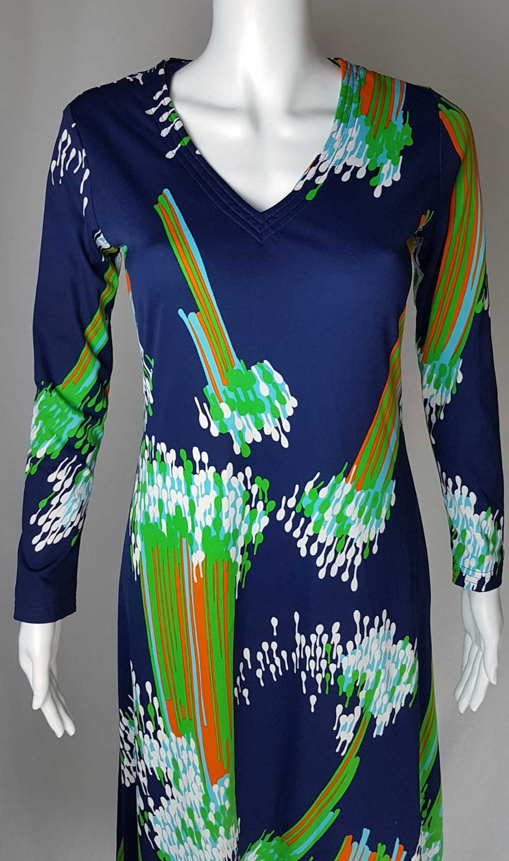 Vintage 70's | Rare! Lanvin Abstract Maxi Dress - image 3
