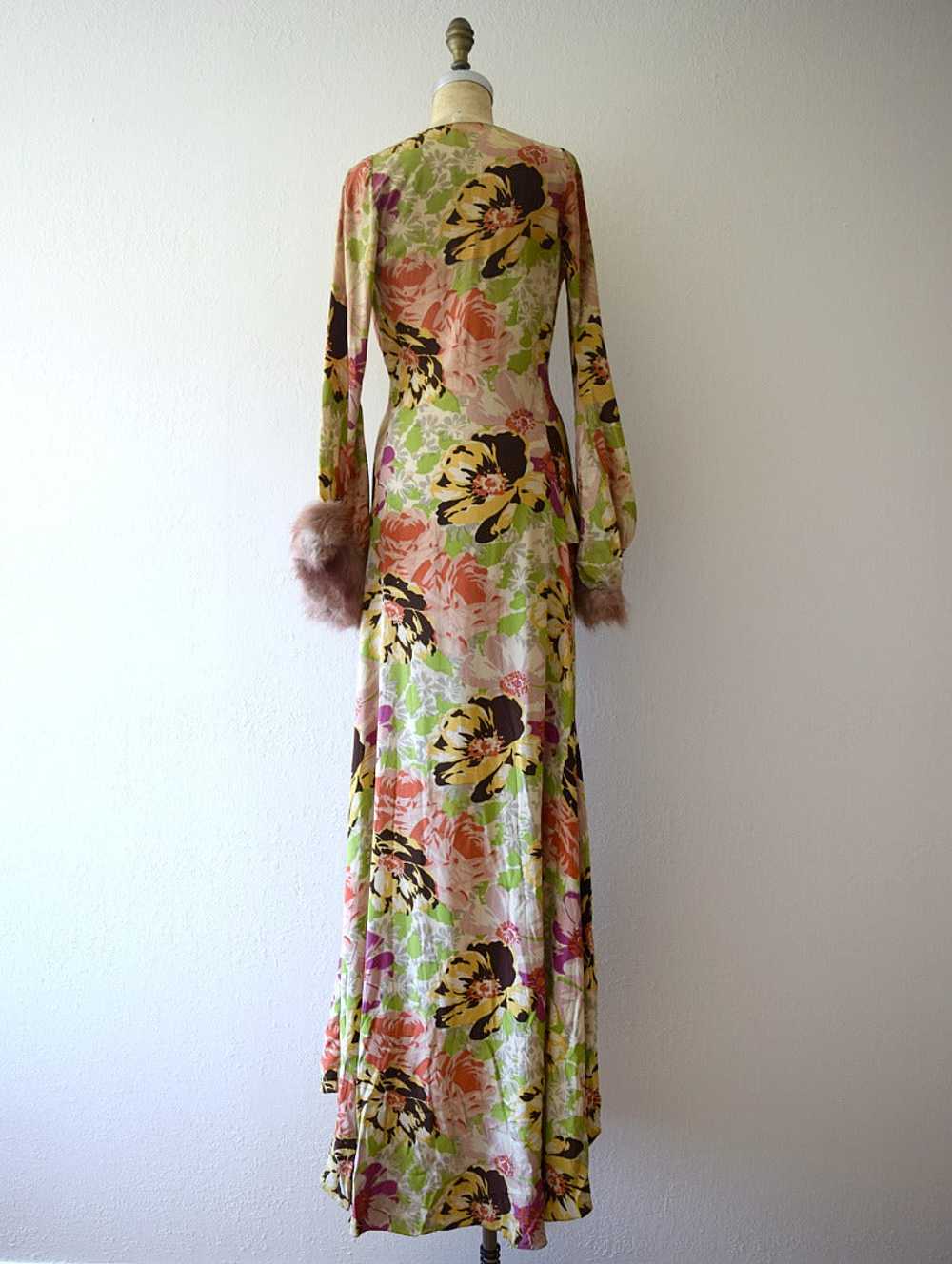 1930s silk gown . vintage 30s floral print dress - image 4