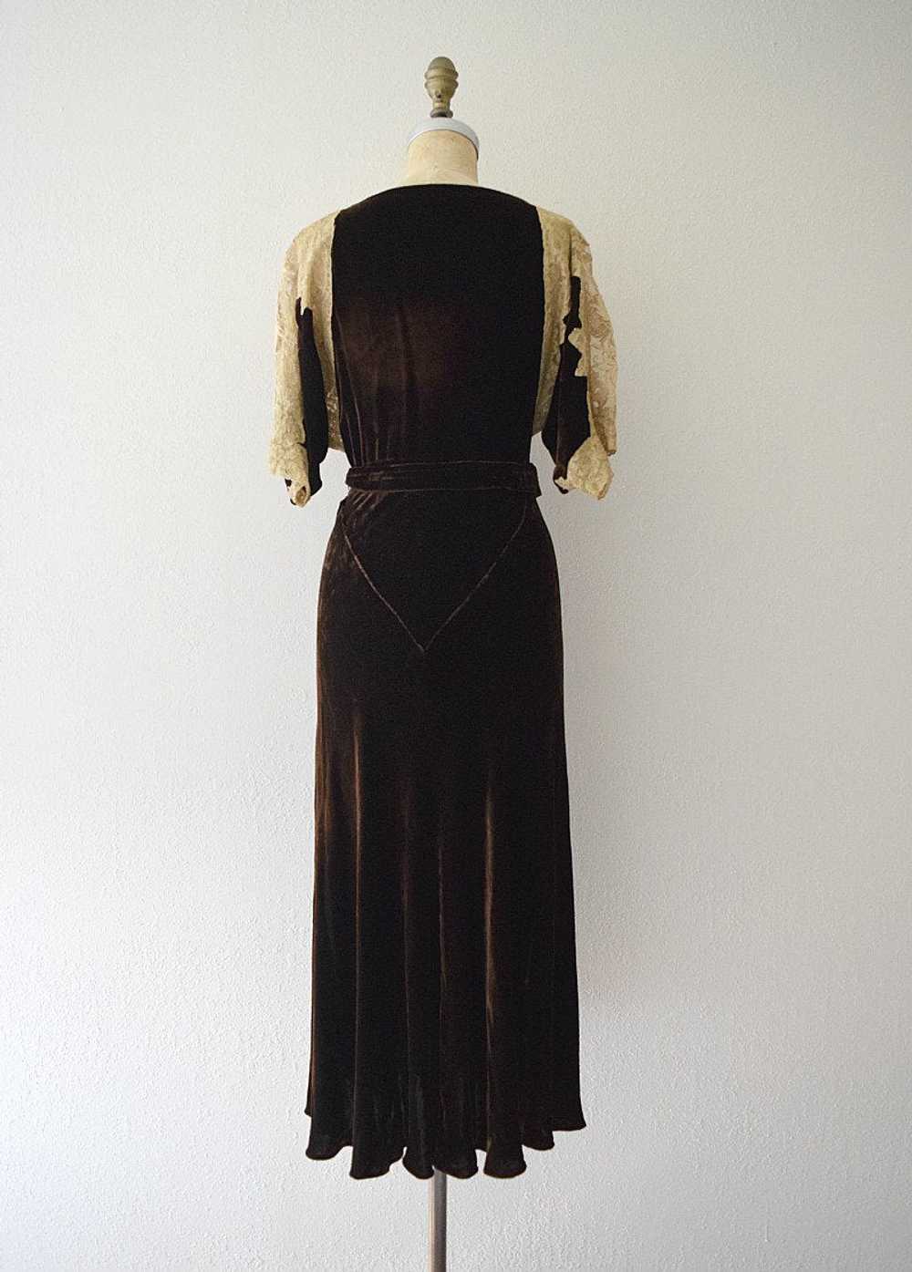 RESERVED . 1930s velvet gown . vintage 30s bias c… - image 3