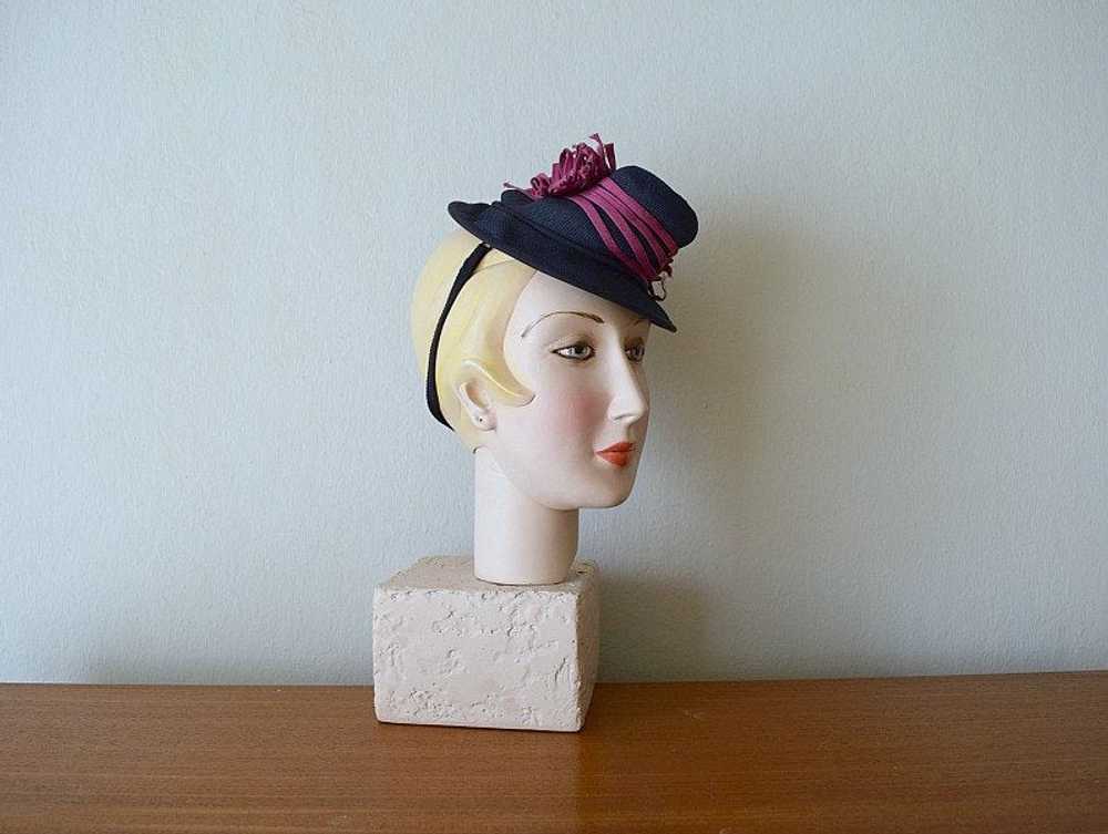 1930s 1940s tilt hat . vintage 30s 40s hat - image 2