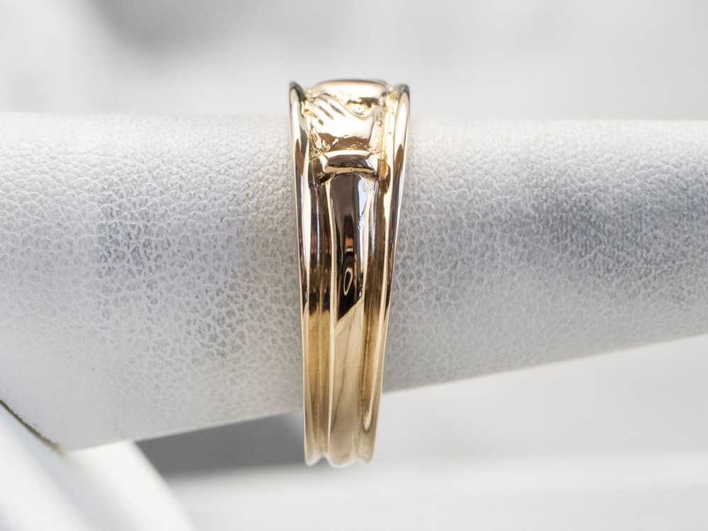 14K Gold Claddagh Band Ring - image 10