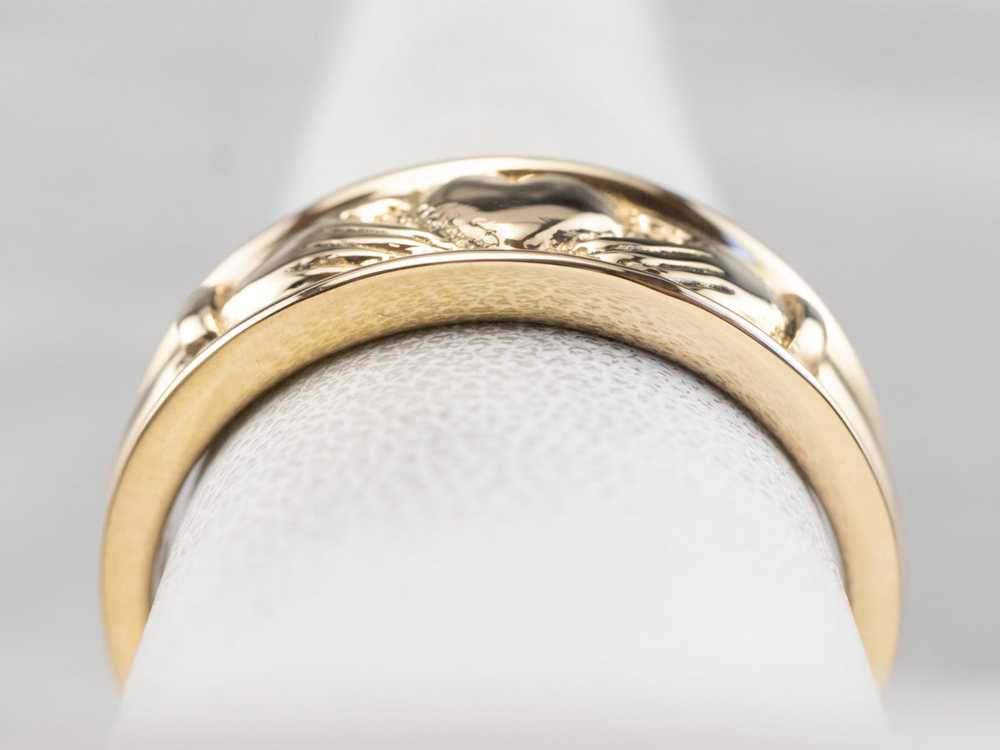 14K Gold Claddagh Band Ring - image 9