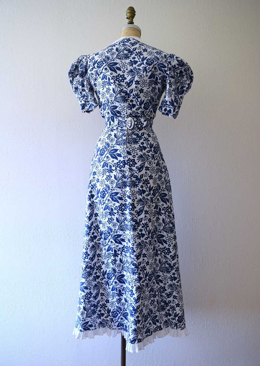 1930s cotton gown and bolero . vintage 30s dress - image 3