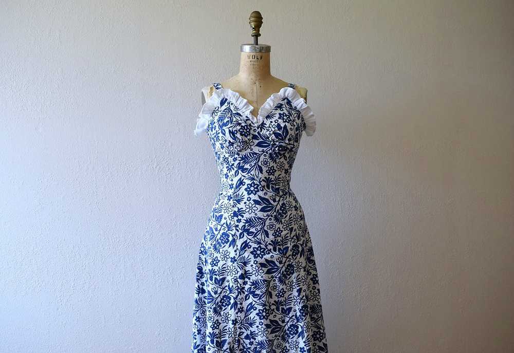 1930s cotton gown and bolero . vintage 30s dress - image 5