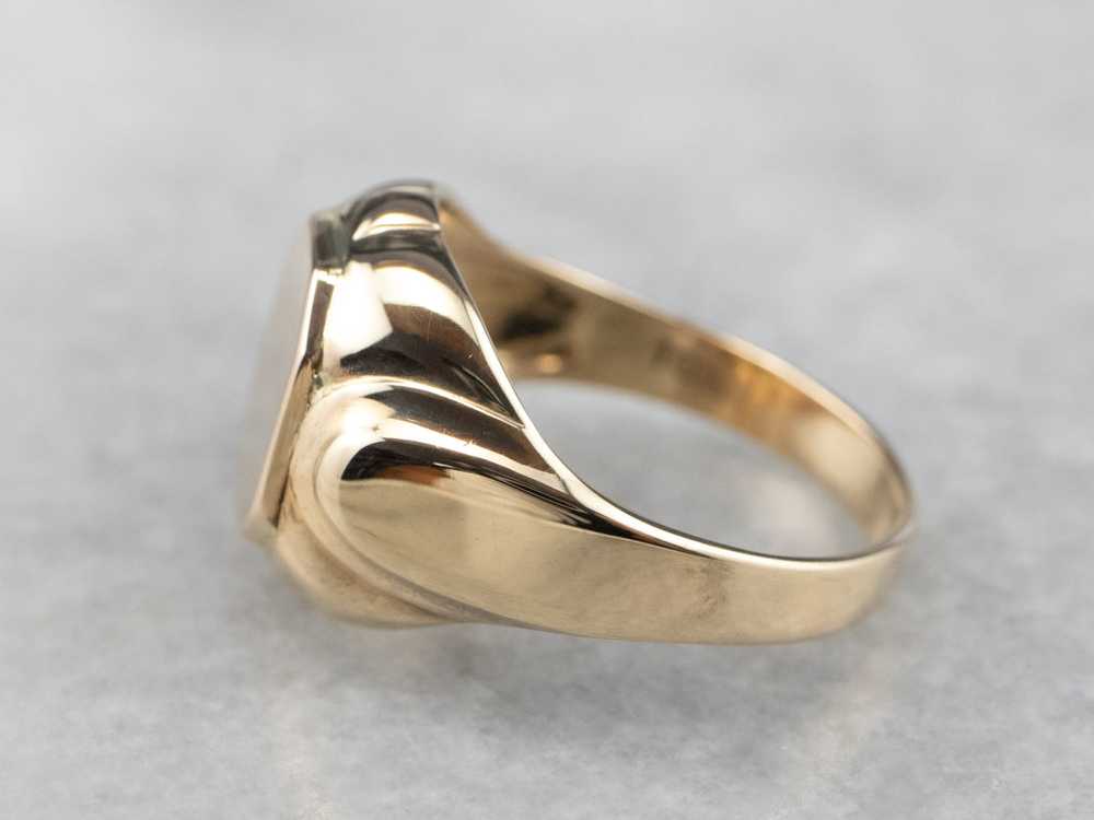 10K Gold Domed Signet Ring - image 4