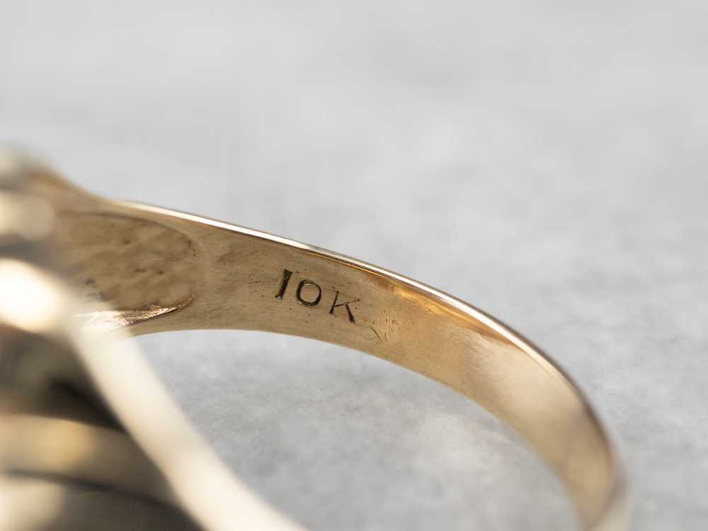 10K Gold Domed Signet Ring - image 5