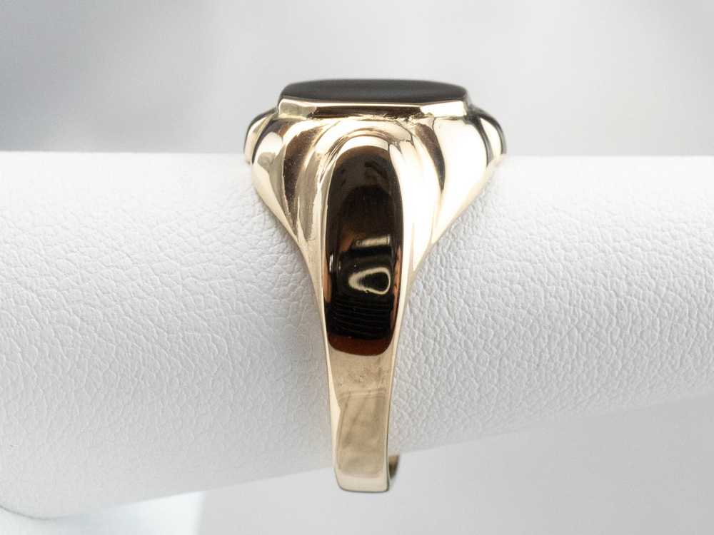 10K Gold Domed Signet Ring - image 8