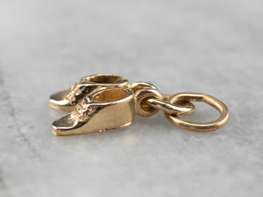 Vintage Gold Baby Shoes Charm - image 5