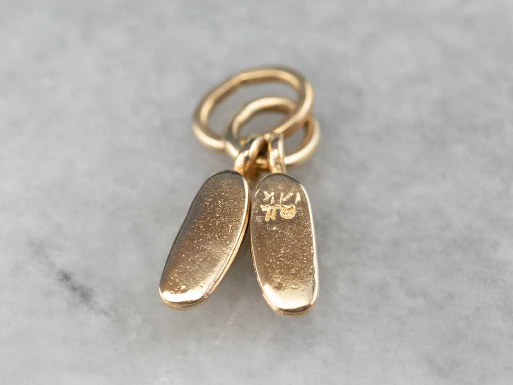 Vintage Gold Baby Shoes Charm - image 6