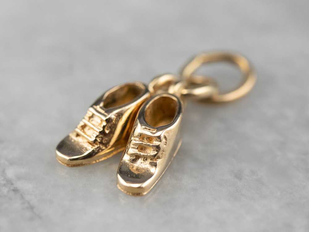 Vintage Gold Baby Shoes Charm - image 7