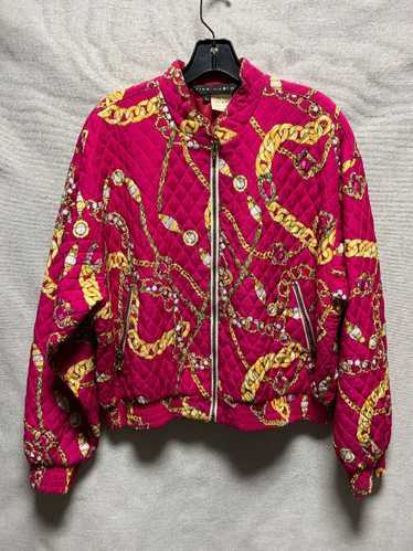 QUILTED BAROQUE CHAIN PATTERN ZIPUP JACKET AS-IS
