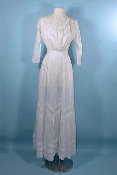 Antique 1900's Edwardian White Cotton Lace Victor… - image 1