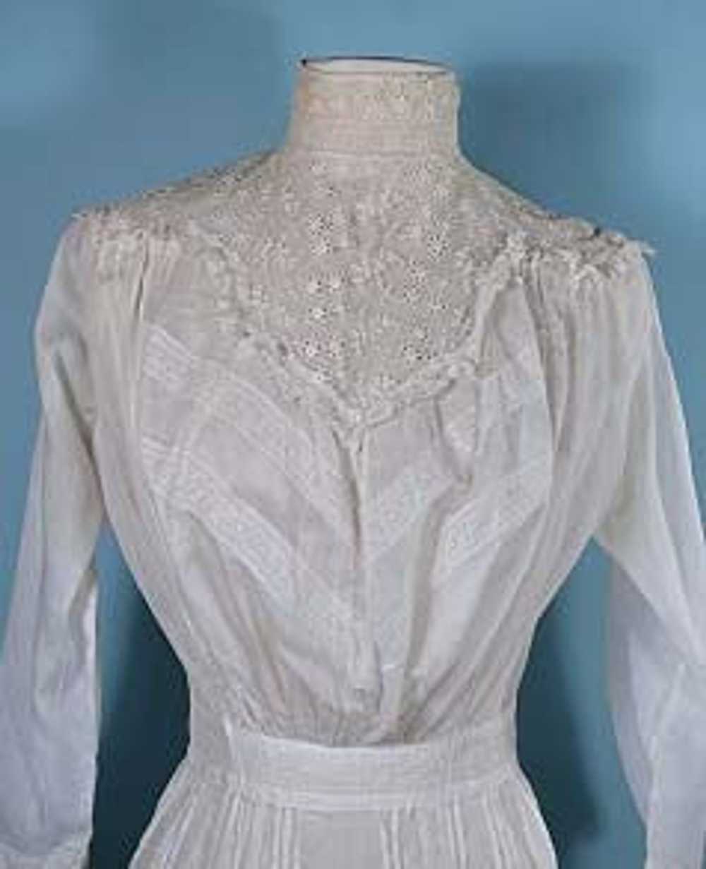 Antique 1900's Edwardian White Cotton Lace Victor… - image 2
