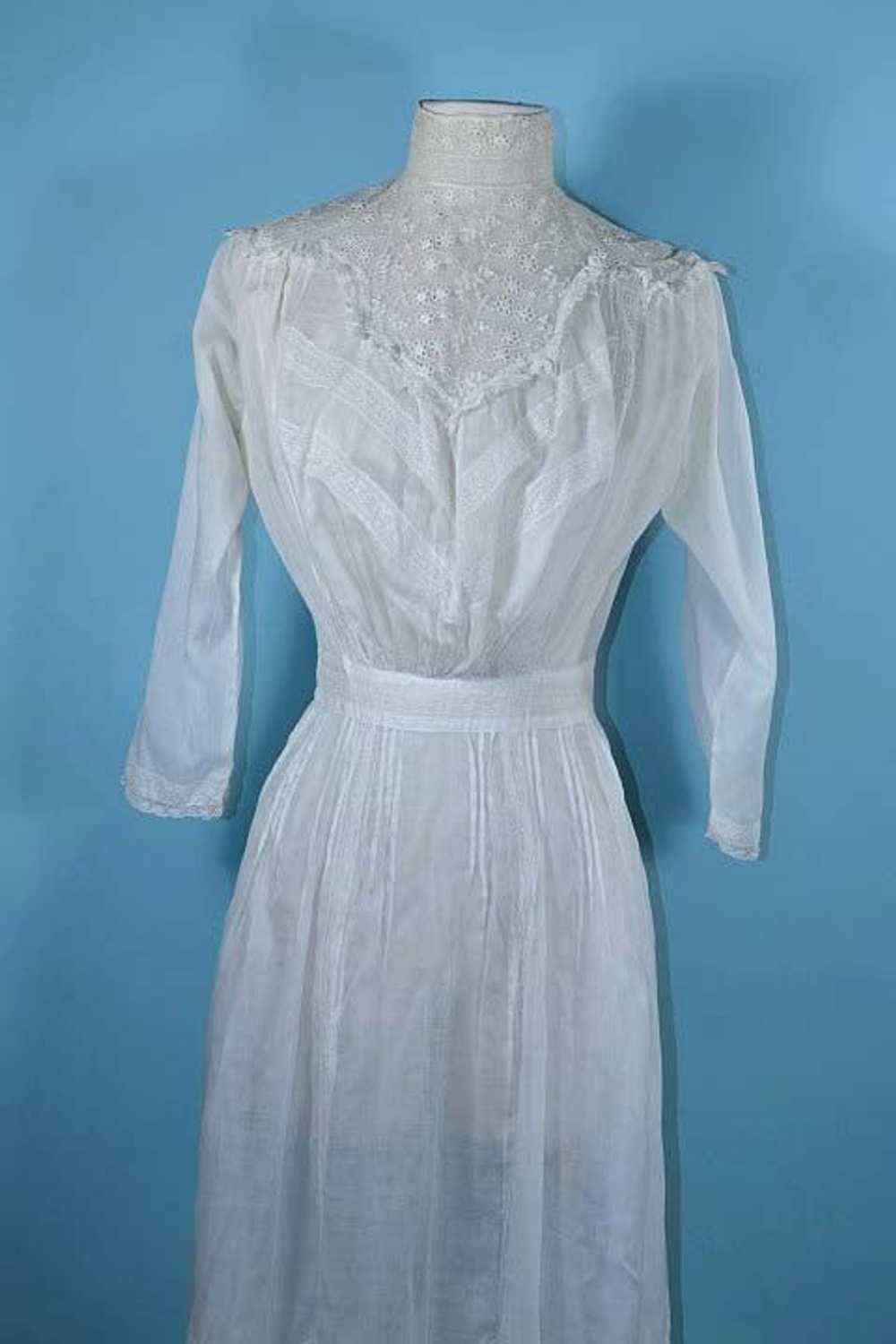 Antique 1900's Edwardian White Cotton Lace Victor… - image 3