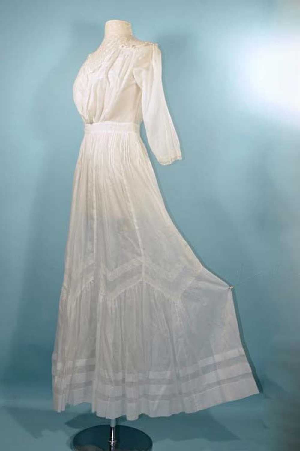 Antique 1900's Edwardian White Cotton Lace Victor… - image 4