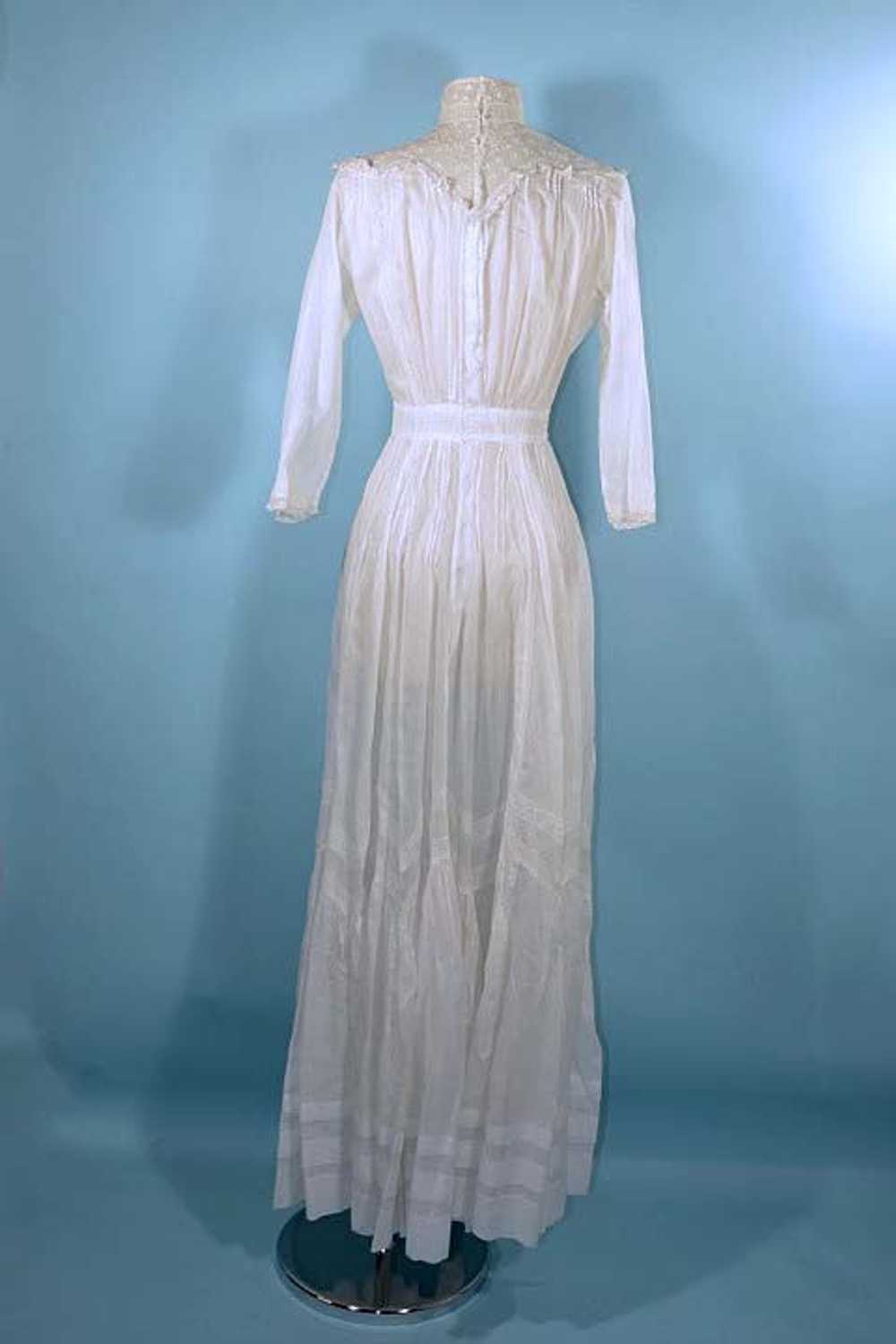 Antique 1900's Edwardian White Cotton Lace Victor… - image 5
