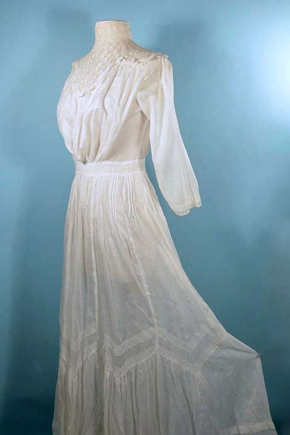 Antique 1900's Edwardian White Cotton Lace Victor… - image 6