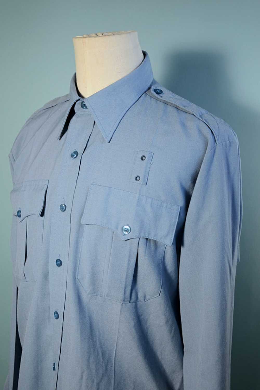 Vintage Blue Uniform Military Police Safari Style… - image 3