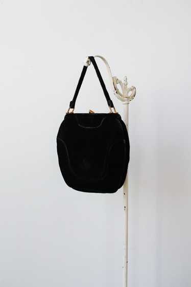 1950s Black Velvet Handbag