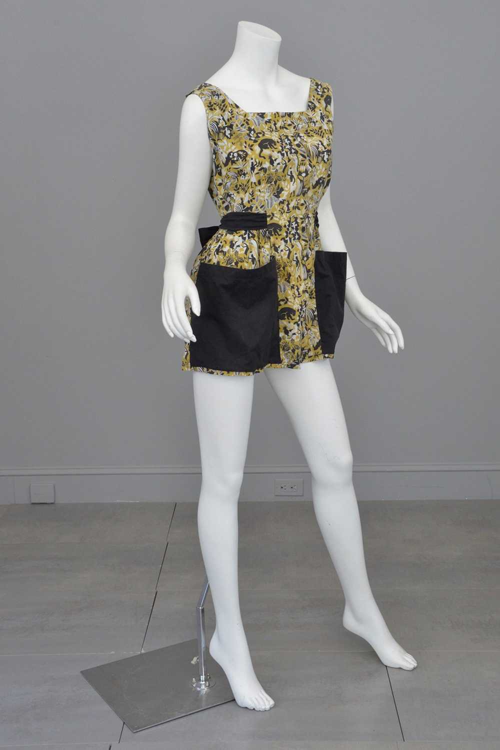 1940s Egyptian Revival Novelty Print Smock with H… - image 2