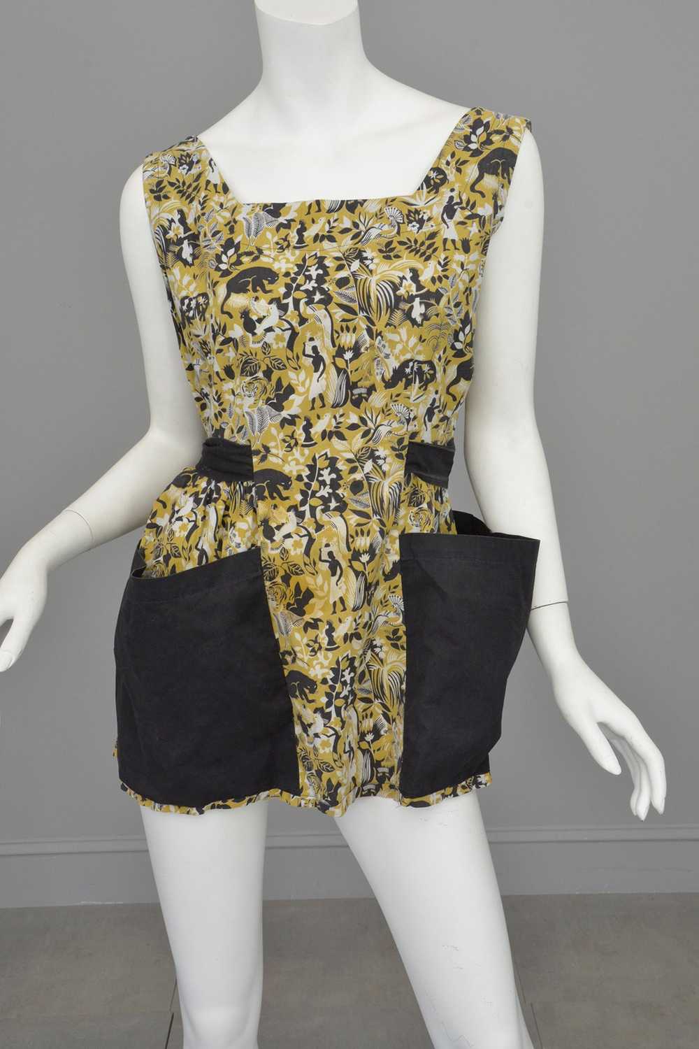 1940s Egyptian Revival Novelty Print Smock with H… - image 3