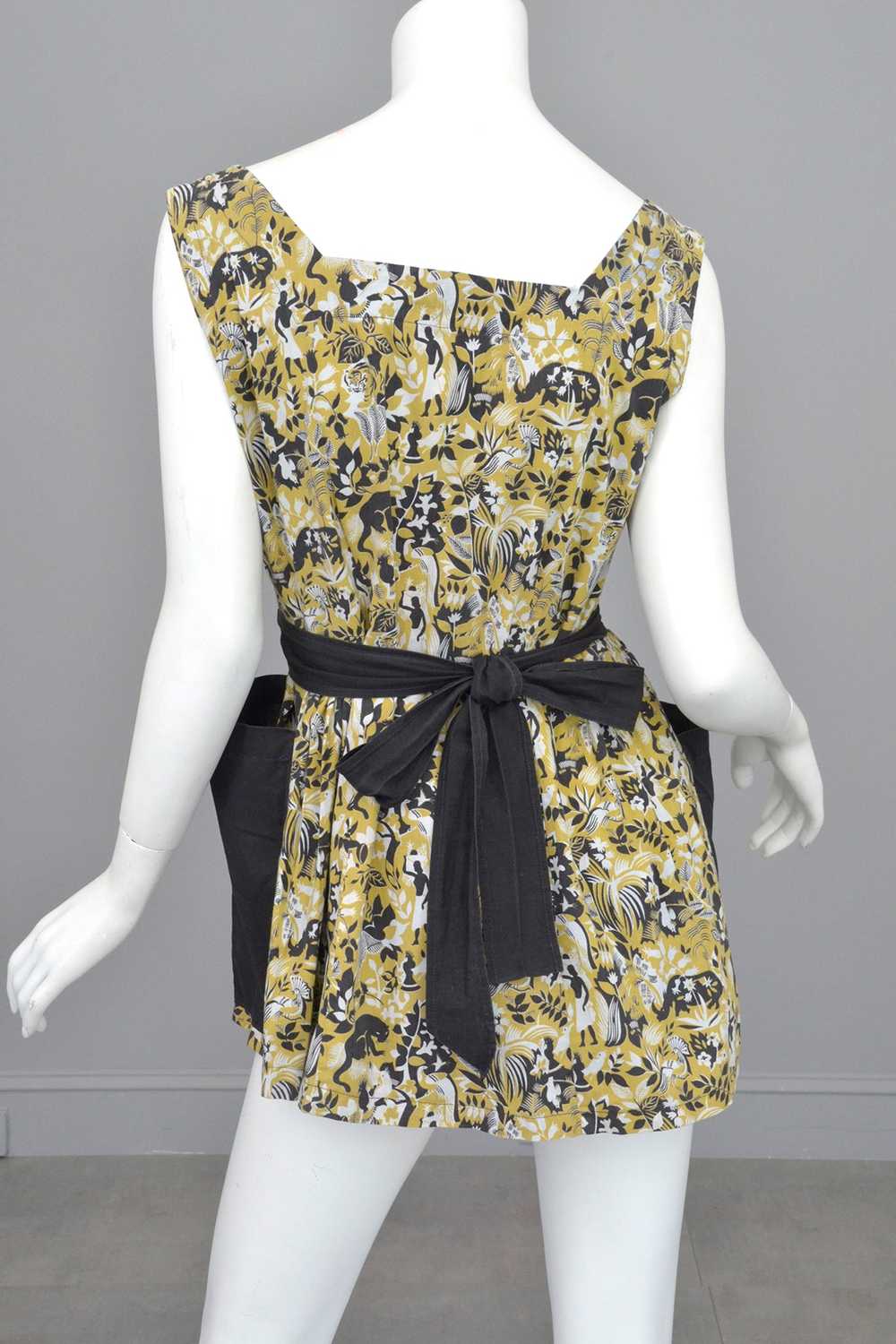 1940s Egyptian Revival Novelty Print Smock with H… - image 6