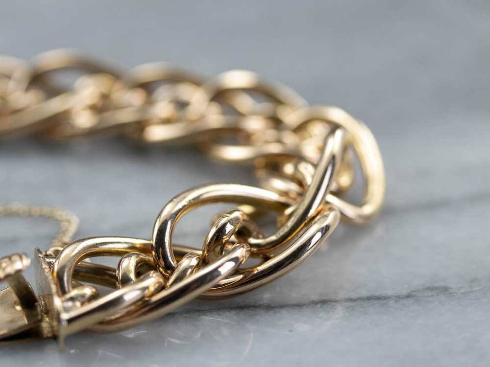 18K Gold Heavy Chain Bracelet - image 1