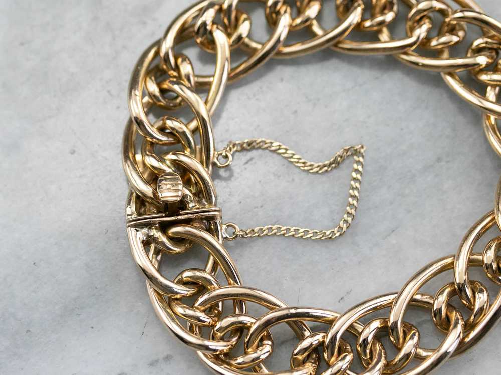 18K Gold Heavy Chain Bracelet - image 3