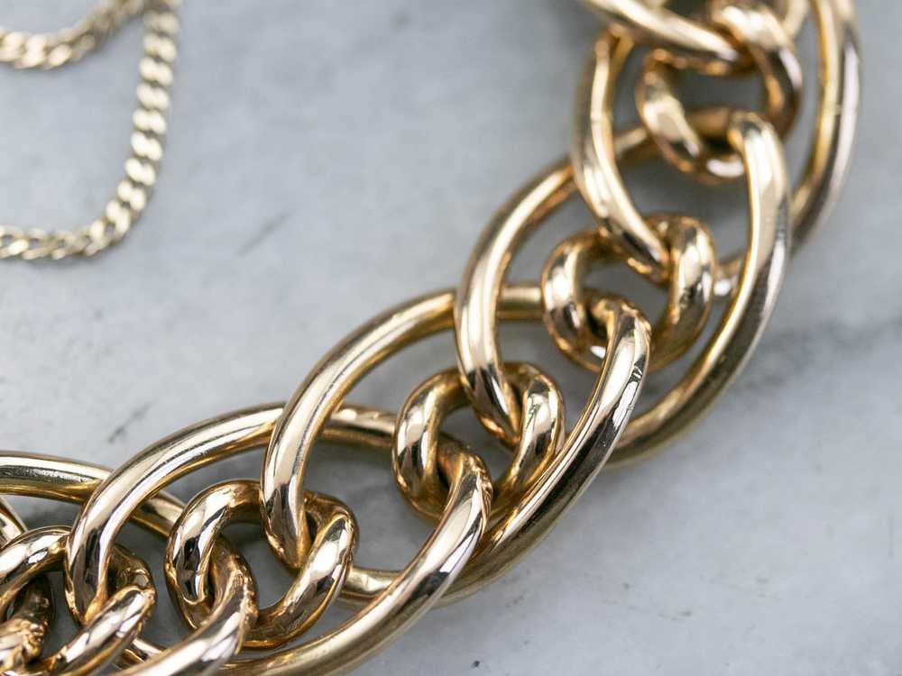 18K Gold Heavy Chain Bracelet - image 5