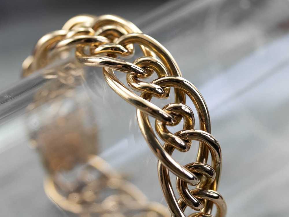 18K Gold Heavy Chain Bracelet - image 7