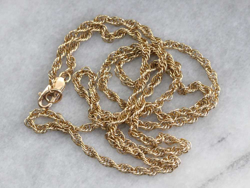 Long Gold Rope Twist Chain Necklace - image 1
