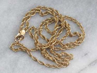 Long Gold Rope Twist Chain Necklace - image 1