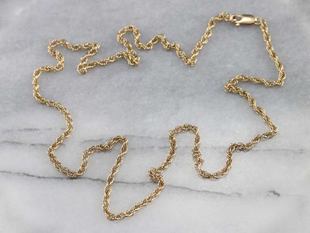 Long Gold Rope Twist Chain Necklace - image 2