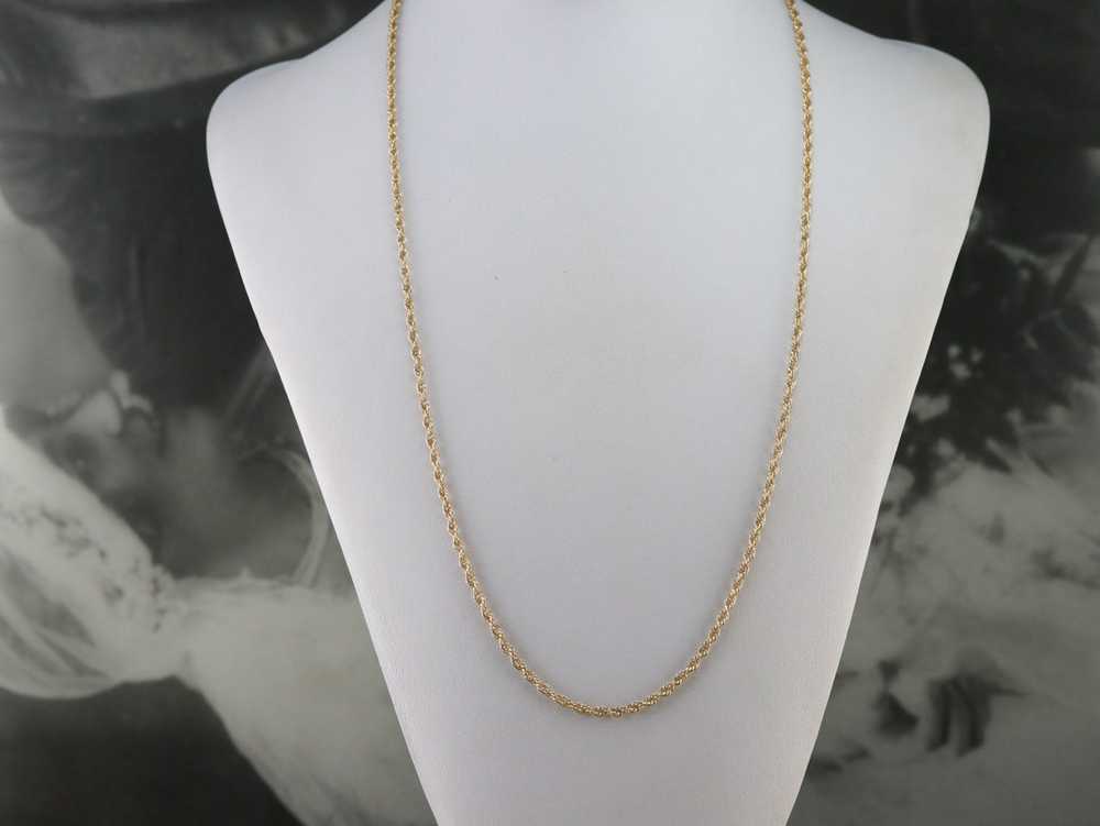 Long Gold Rope Twist Chain Necklace - image 7