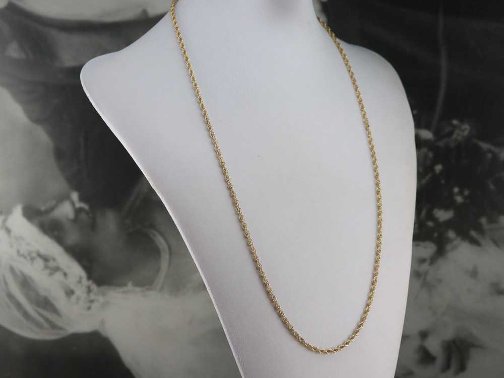 Long Gold Rope Twist Chain Necklace - image 8