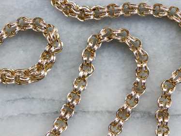 Double Link Gold Chain Necklace - image 1