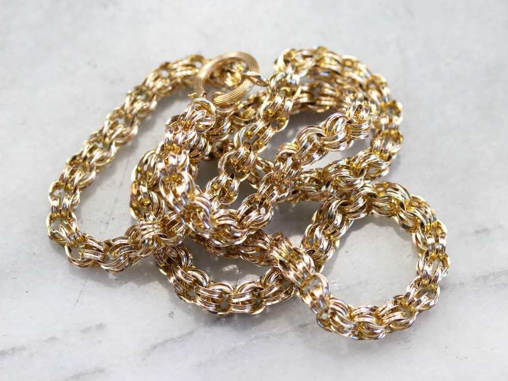 Double Link Gold Chain Necklace - image 5