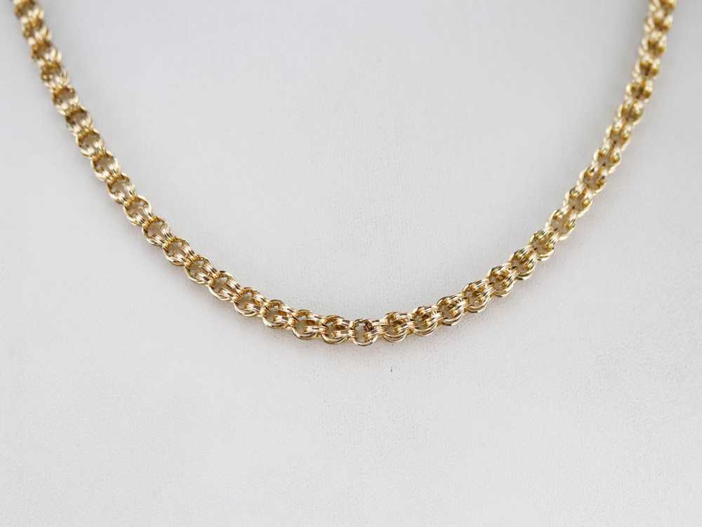 Double Link Gold Chain Necklace - image 6