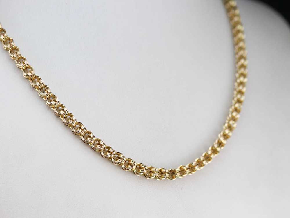 Double Link Gold Chain Necklace - image 7