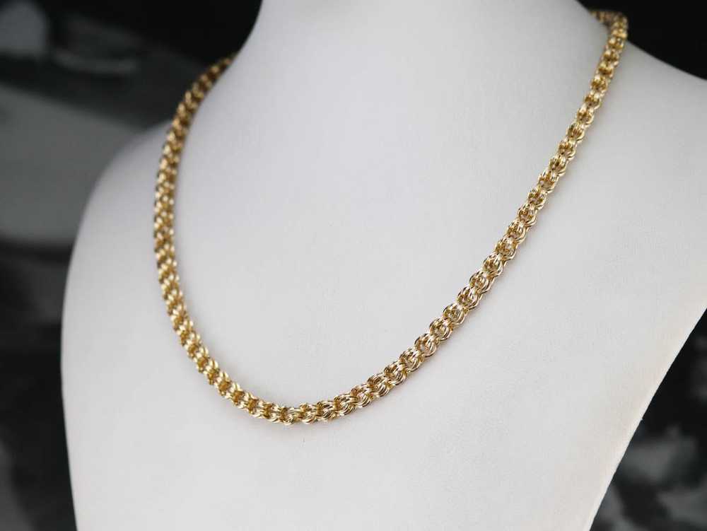 Double Link Gold Chain Necklace - image 8