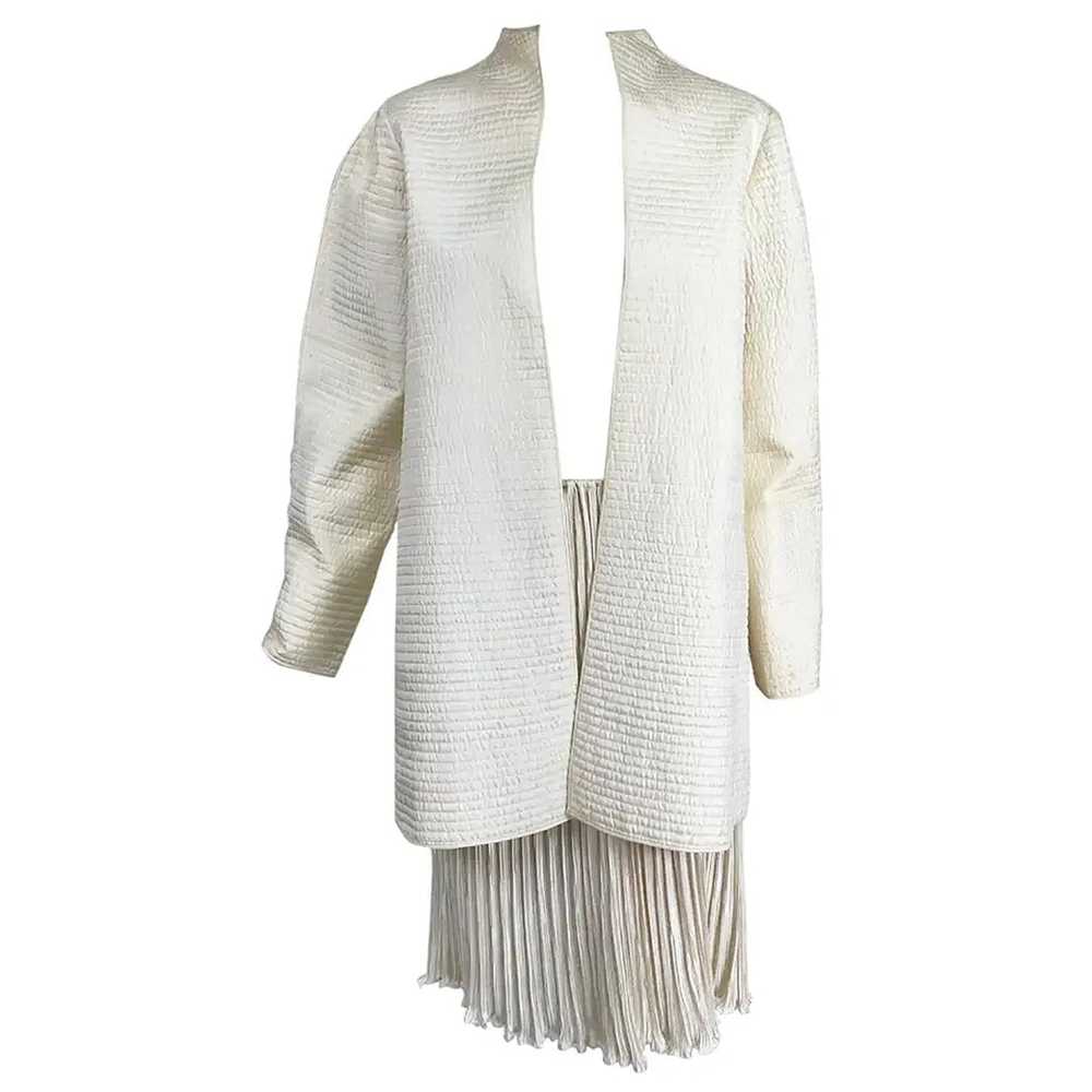 Mary McFadden Ivory Quilted Jacket and Matching F… - image 1