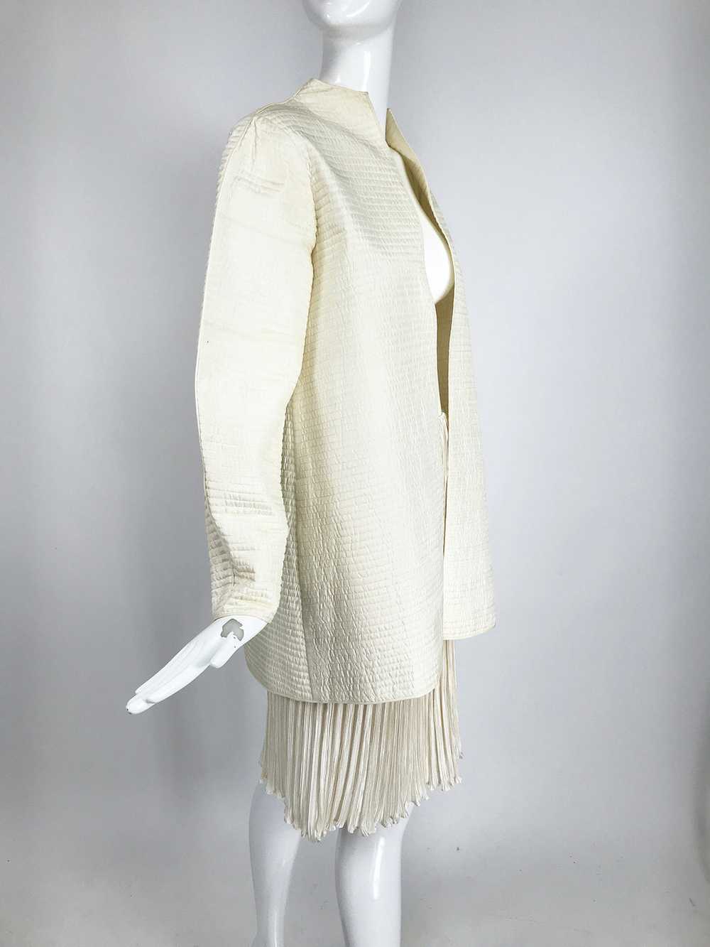 Mary McFadden Ivory Quilted Jacket and Matching F… - image 3