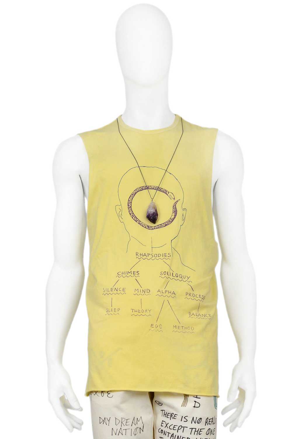 RAF SIMONS YELLOW TANK WITH CRYSTAL NECKLACE 2004 - image 1