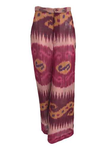 Ralph Lauren Collection Silk Ikat Printed Wide Leg