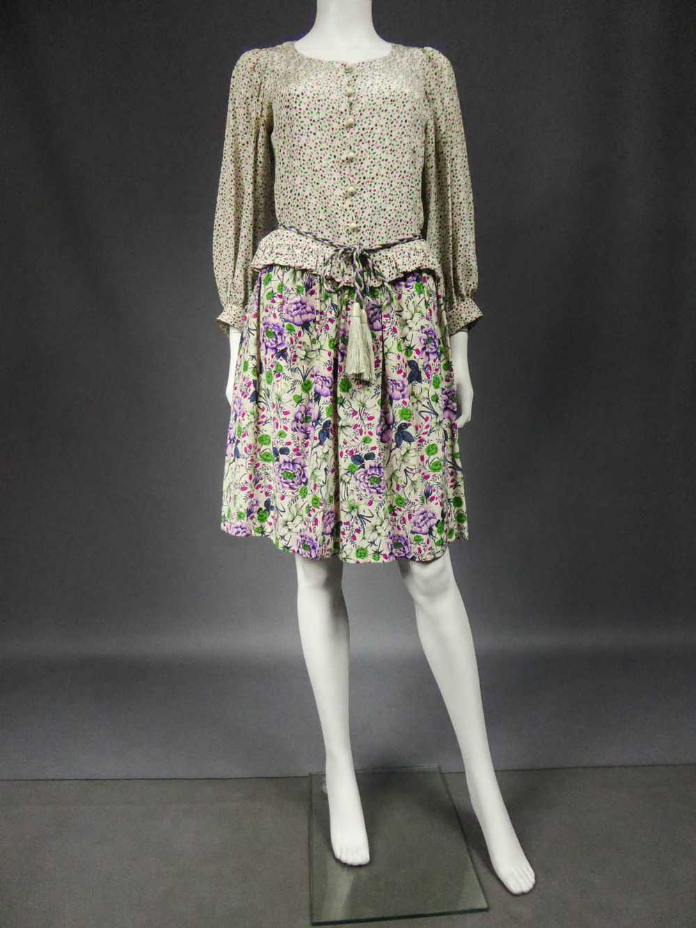 Ungaro Parallel Skirt Blouse and Belt Set - Circa… - image 2