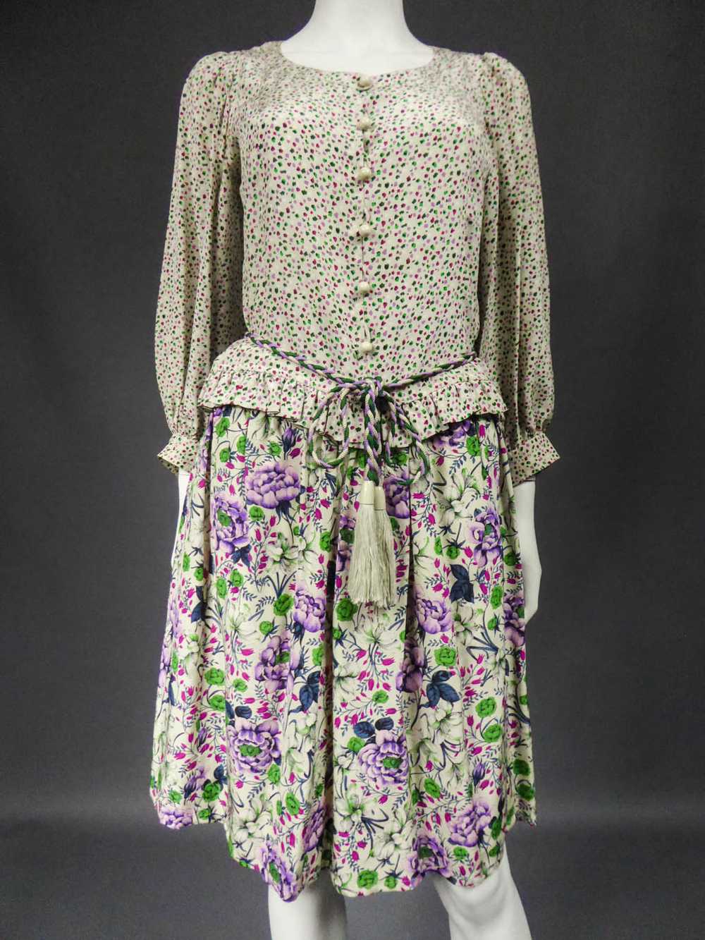 Ungaro Parallel Skirt Blouse and Belt Set - Circa… - image 5