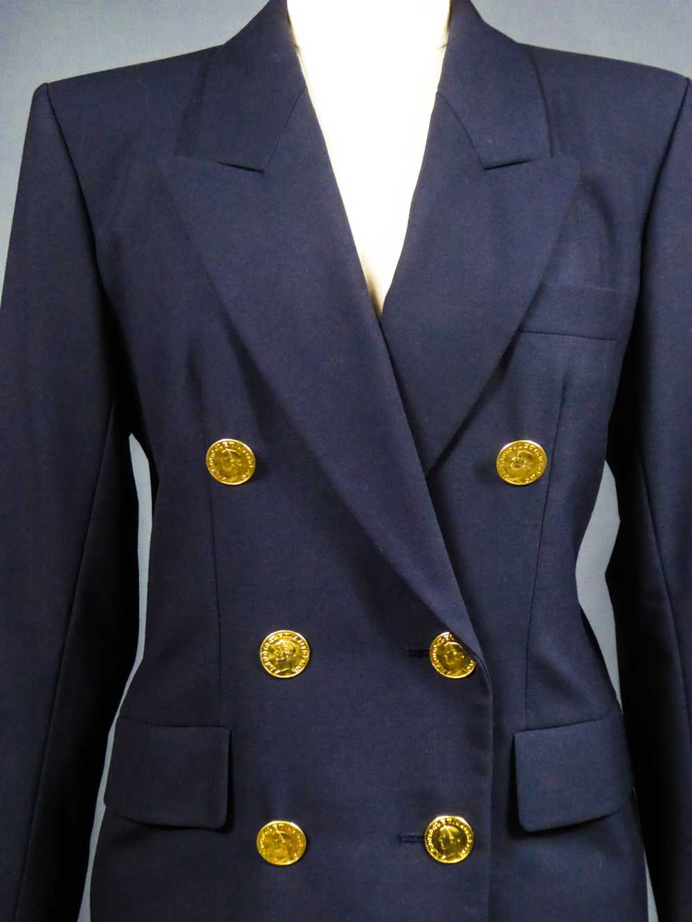 Yves Saint Laurent Rive Gauche Navy Jacket Circa … - image 2